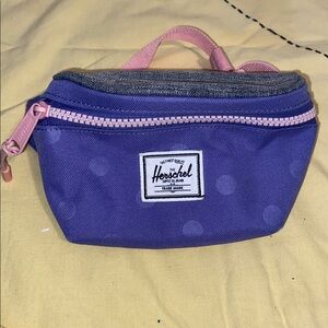 Herschel Twelve Kids Hip Bag Fanny Pack Purple Polkadots